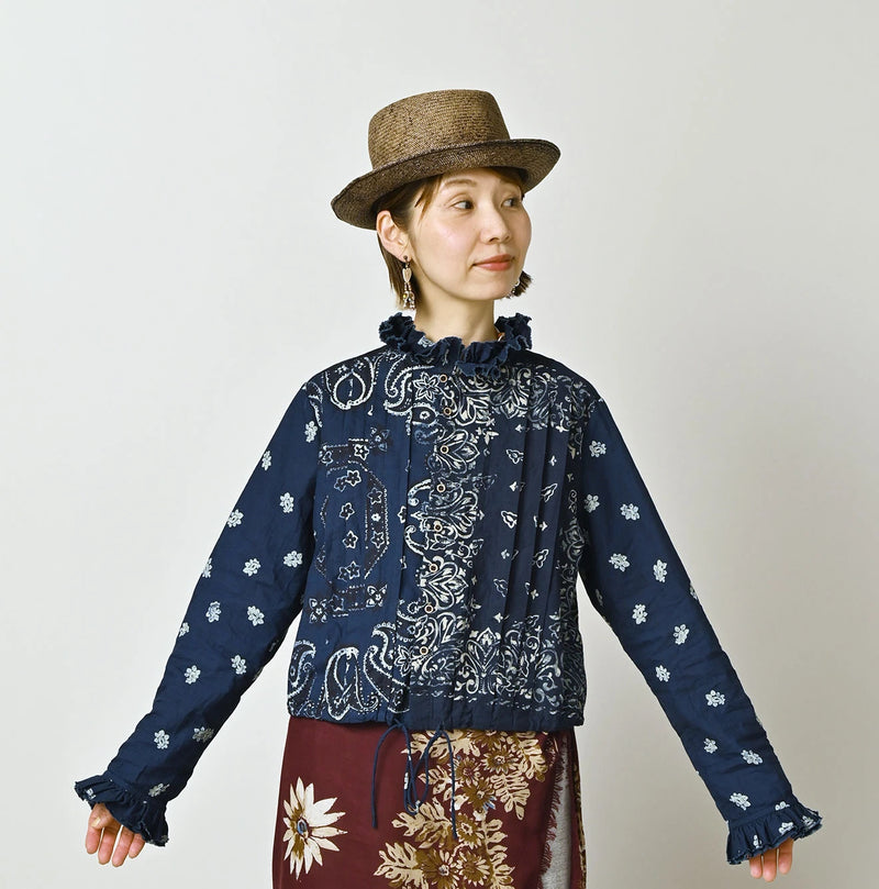45R Indigo Bandana Mix à la Mode Patchwork Tallulah Blouse - Image 6