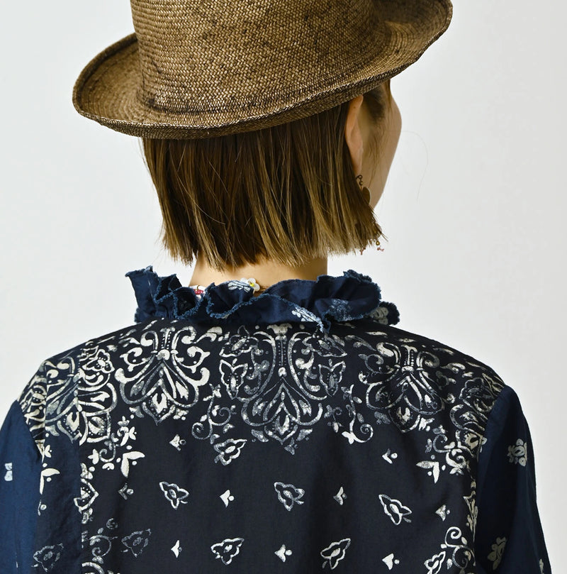 45R Indigo Bandana Mix à la Mode Patchwork Tallulah Blouse - Image 11