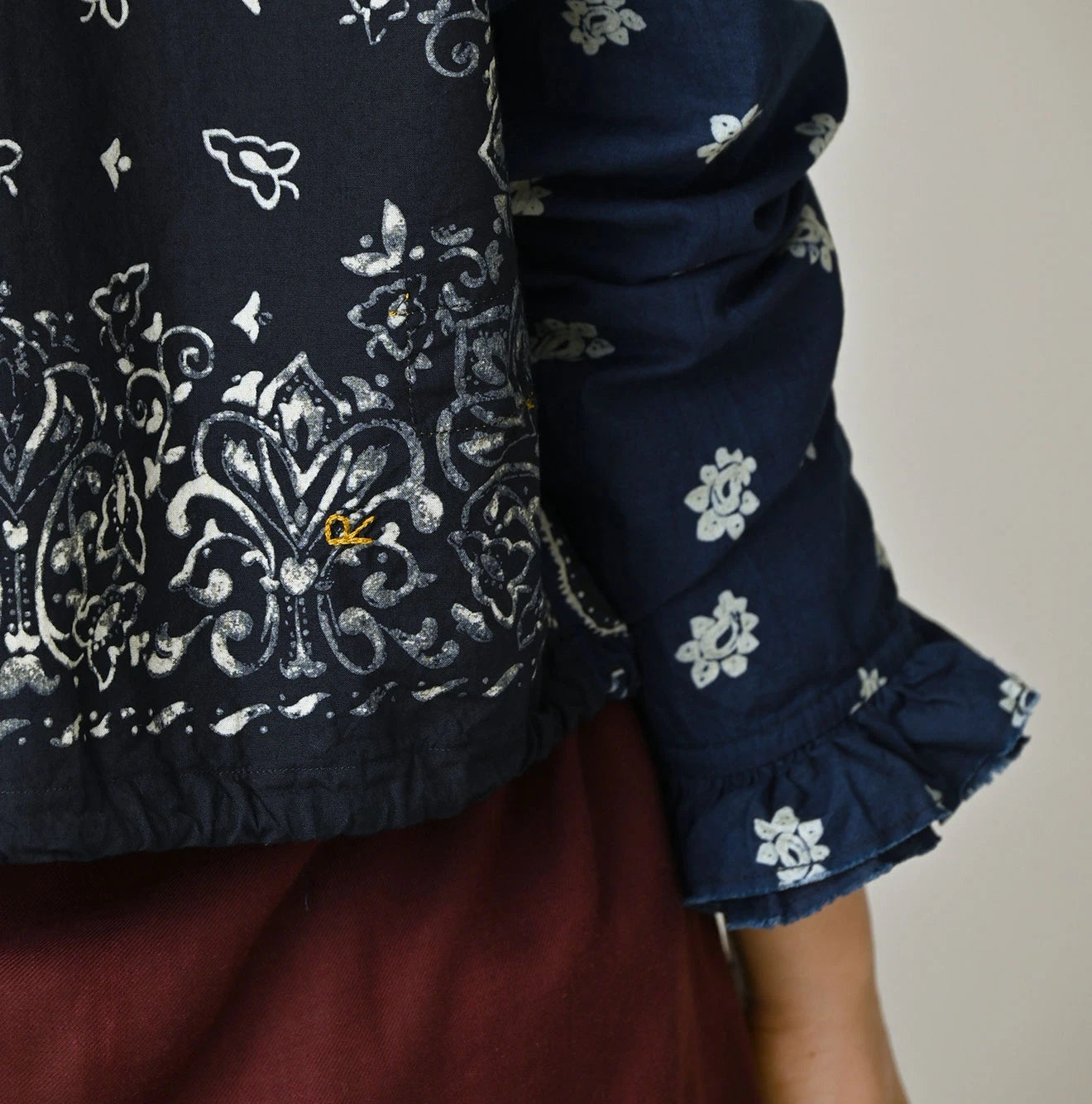 45R Indigo Bandana Mix à la Mode Patchwork Tallulah Blouse - Image 12