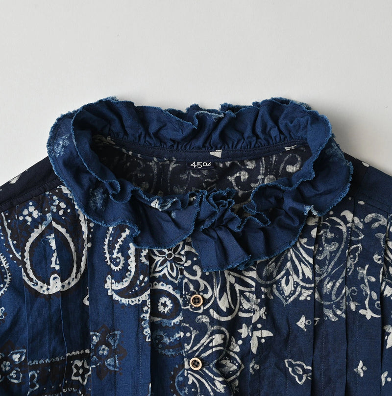 45R Indigo Bandana Mix à la Mode Patchwork Tallulah Blouse - Image 14