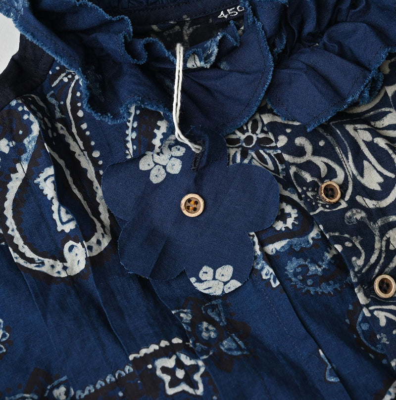 45R Indigo Bandana Mix à la Mode Patchwork Tallulah Blouse - Image 22