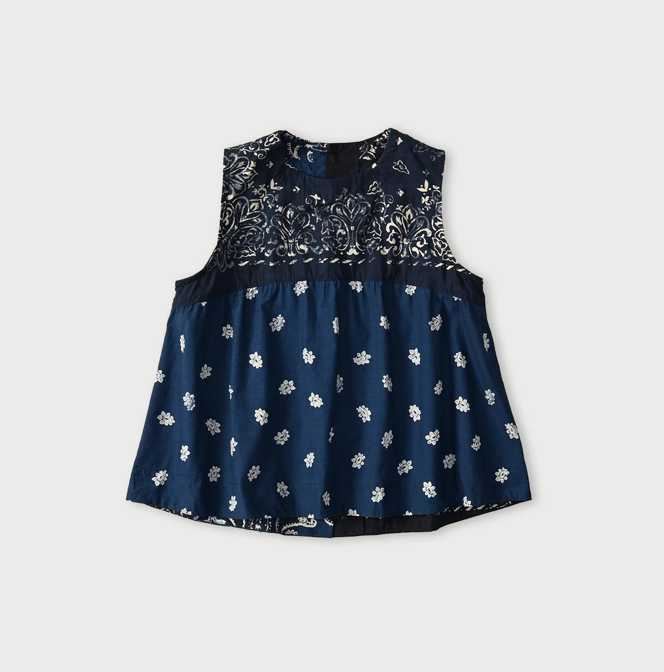 45R Indigo Bandana Mix à la Mode Sleeveless Top - Image 1