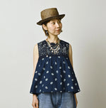 45R Indigo Bandana Mix à la Mode Sleeveless Top