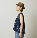 45R Indigo Bandana Mix à la Mode Sleeveless Top