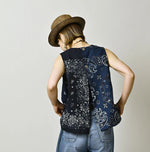 45R Indigo Bandana Mix à la Mode Sleeveless Top