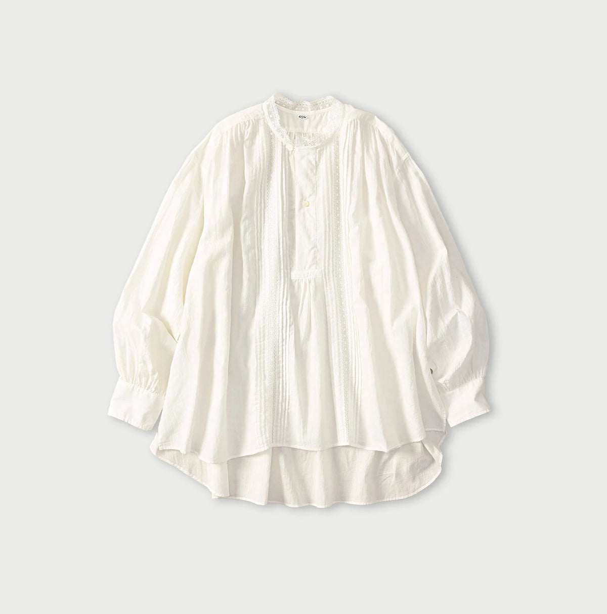 45R Khadi Lace Tuck Smock Blouse