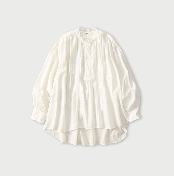 45R Khadi Lace Tuck Smock Blouse