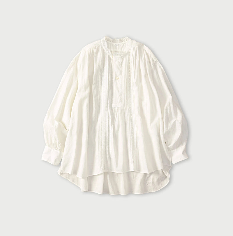 45R Khadi Lace Tuck Smock Blouse - Image 1