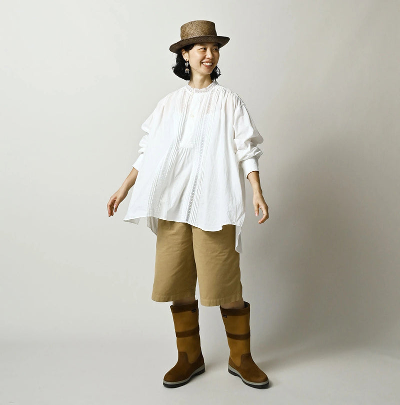 45R Khadi Lace Tuck Smock Blouse - Image 2