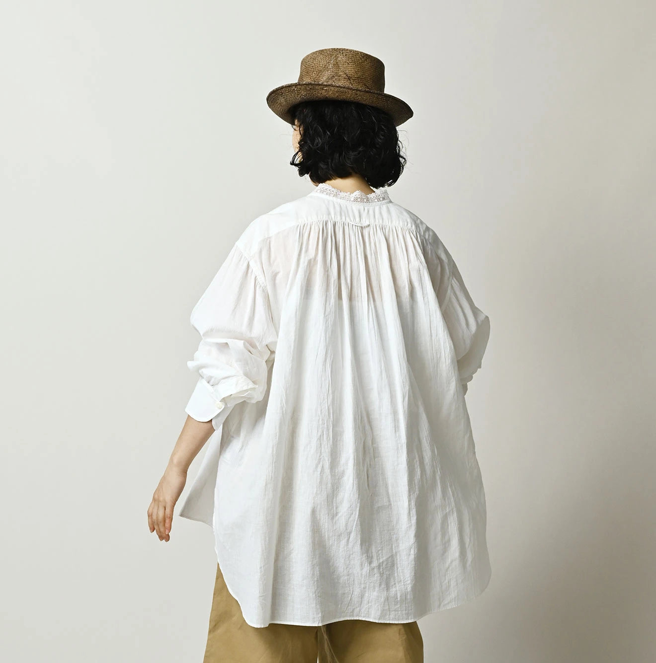 45R Khadi Lace Tuck Smock Blouse - Image 5