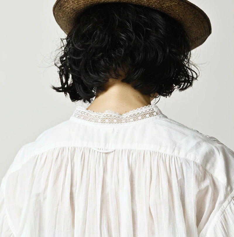 45R Khadi Lace Tuck Smock Blouse - Image 10