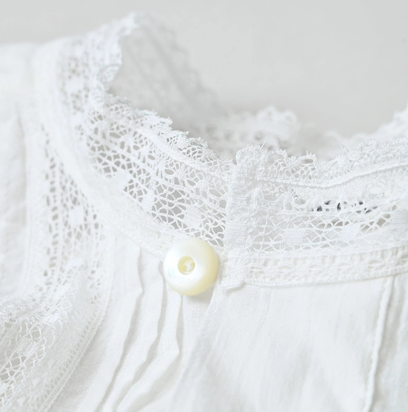 45R Khadi Lace Tuck Smock Blouse - Image 14