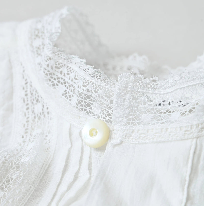 45R Khadi Lace Tuck Smock Blouse - Image 14