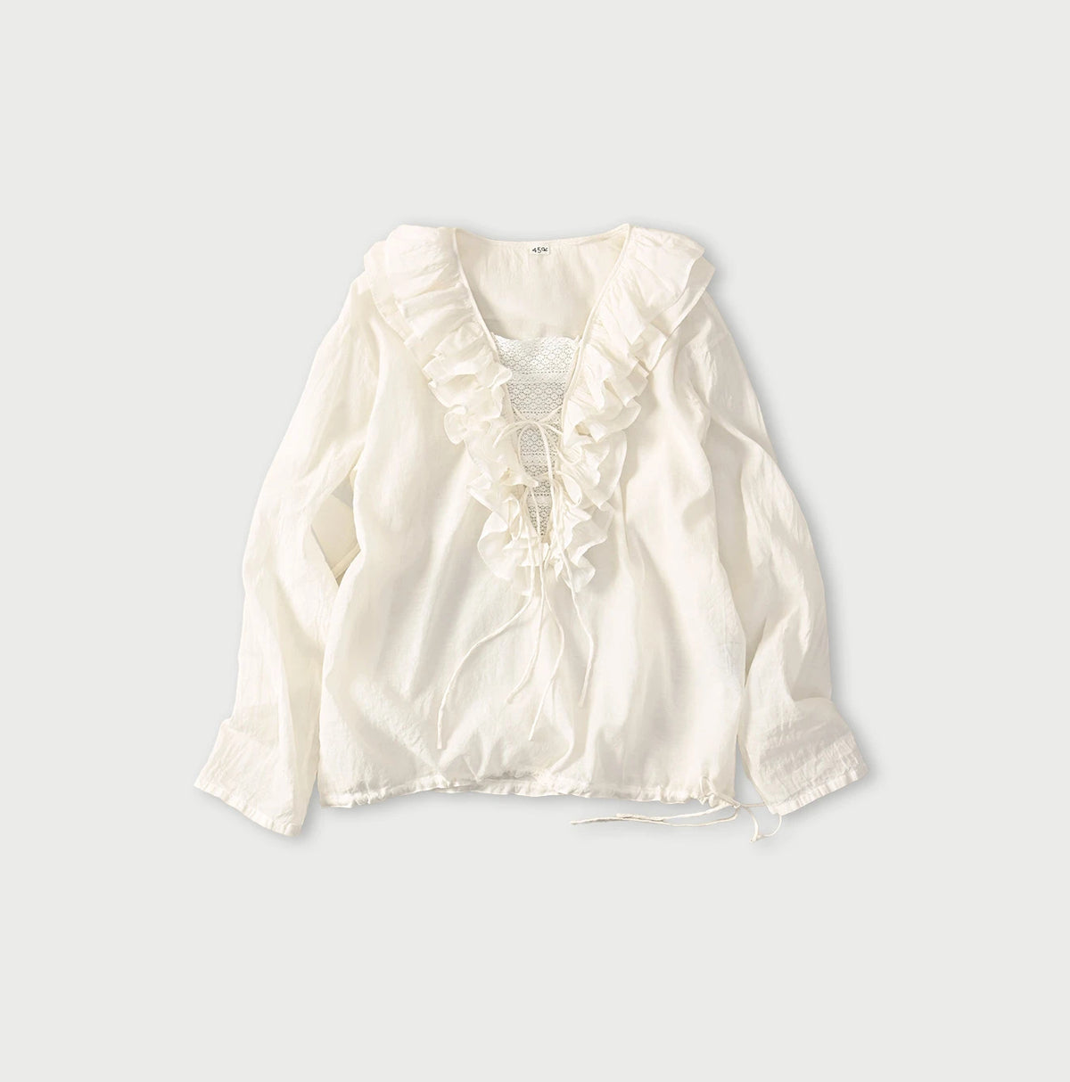 45R Feather Khadi Silk Frill de T-shirt