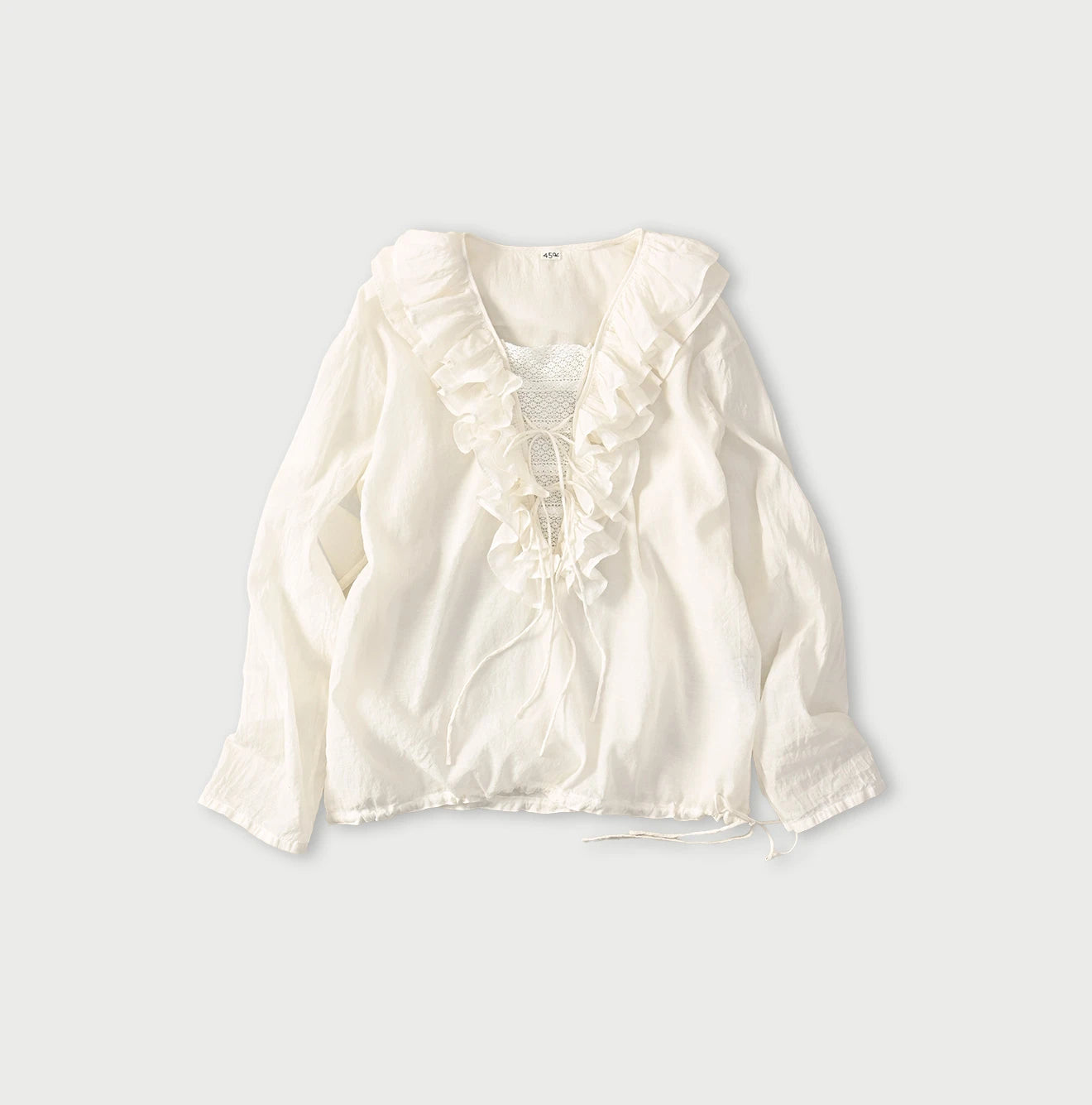 45R Feather Khadi Silk Frill de T-shirt - Image 1