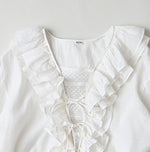 45R Feather Khadi Silk Frill de T-shirt