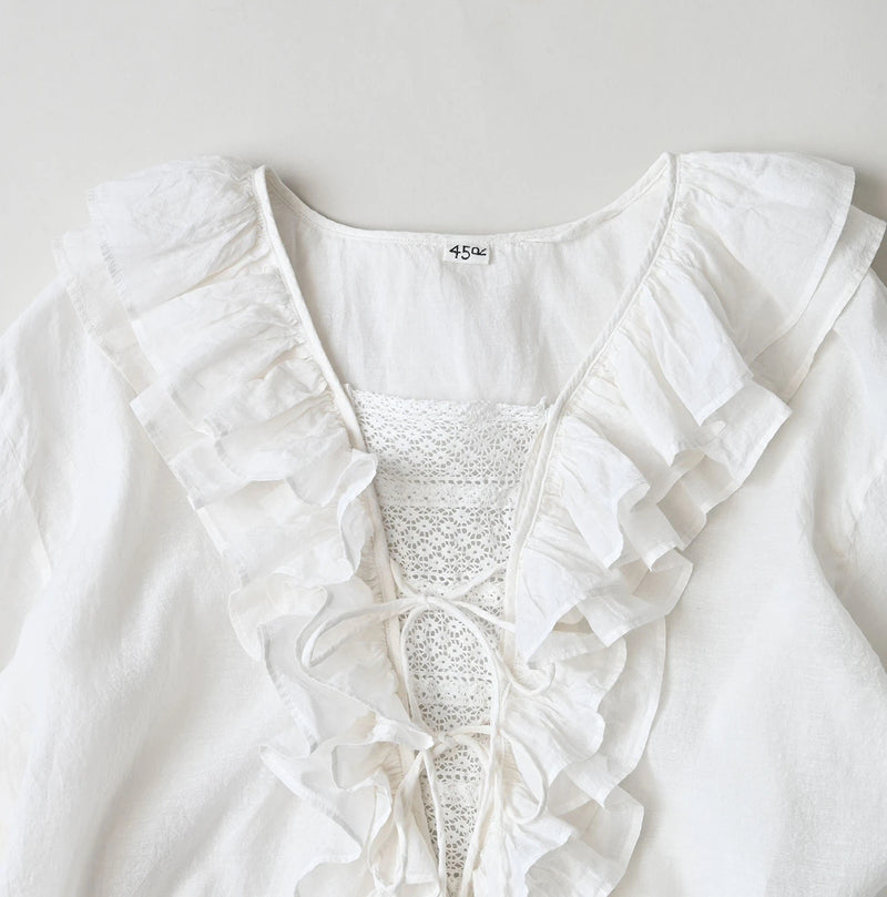 45R Feather Khadi Silk Frill de T-shirt - Image 12