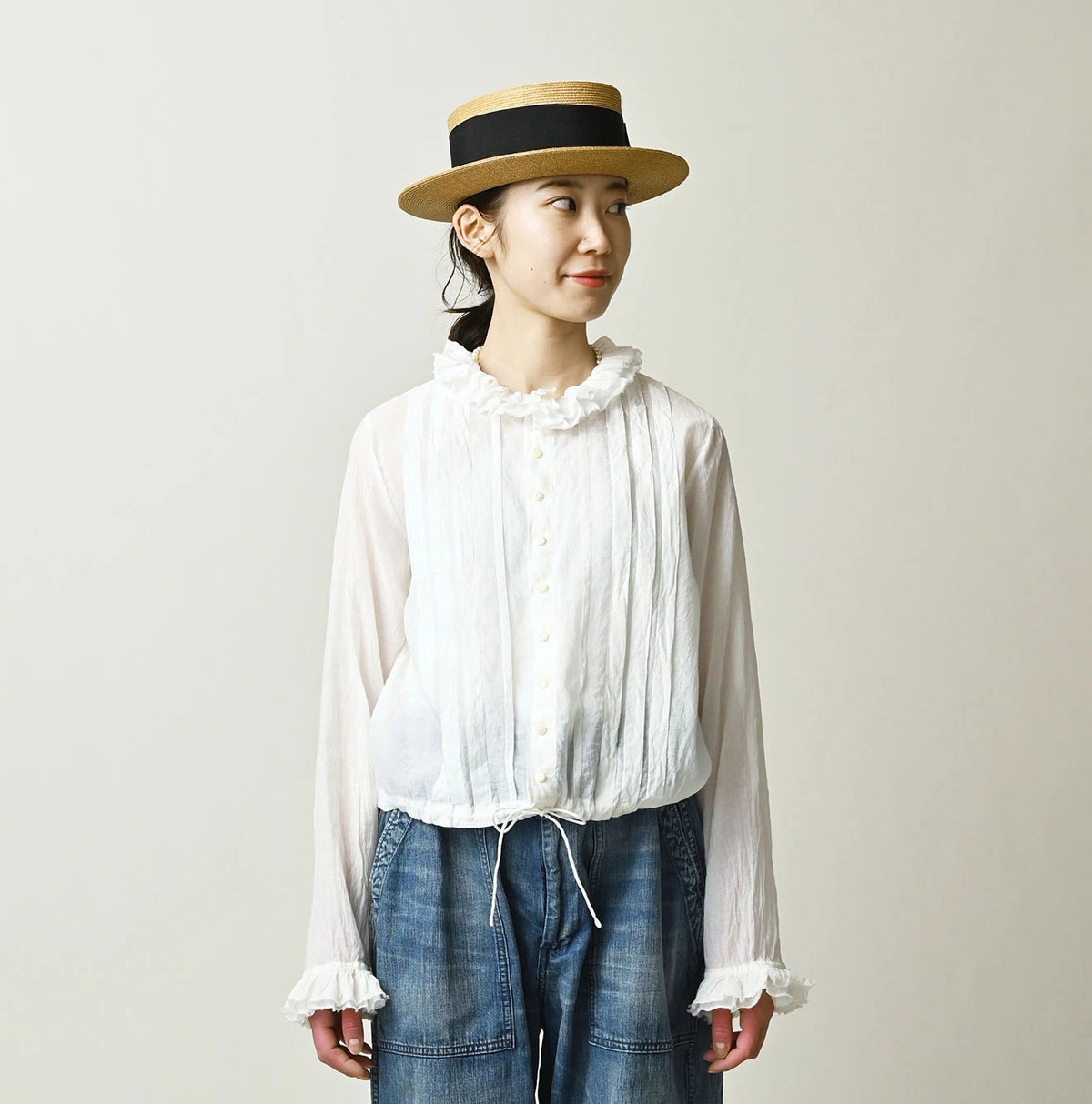 45R Feather Khadi Silk Talula Blouse