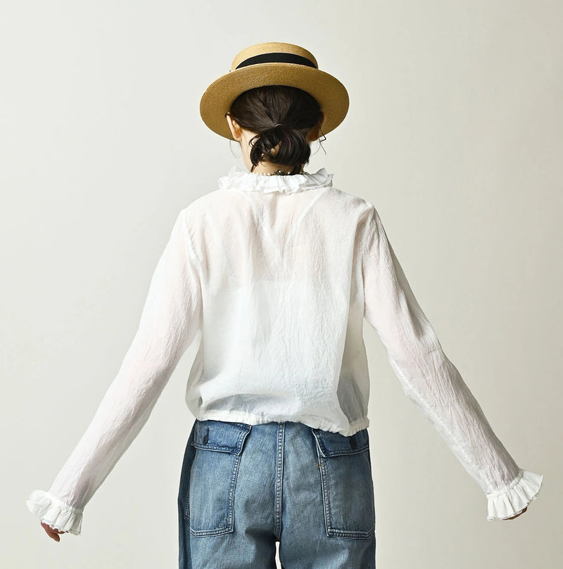 45R Feather Khadi Silk Talula Blouse - Image 5