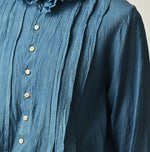 45R Ai Indigo Feather Khadi Silk Talula Blouse