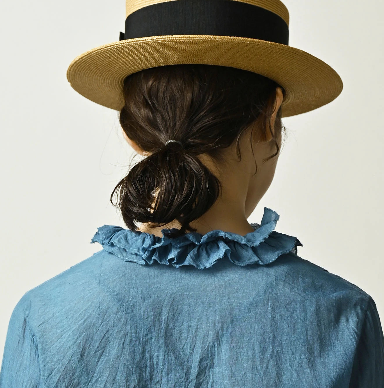 45R Ai Indigo Feather Khadi Silk Talula Blouse - Image 10