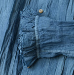 45R Ai Indigo Feather Khadi Silk Talula Blouse