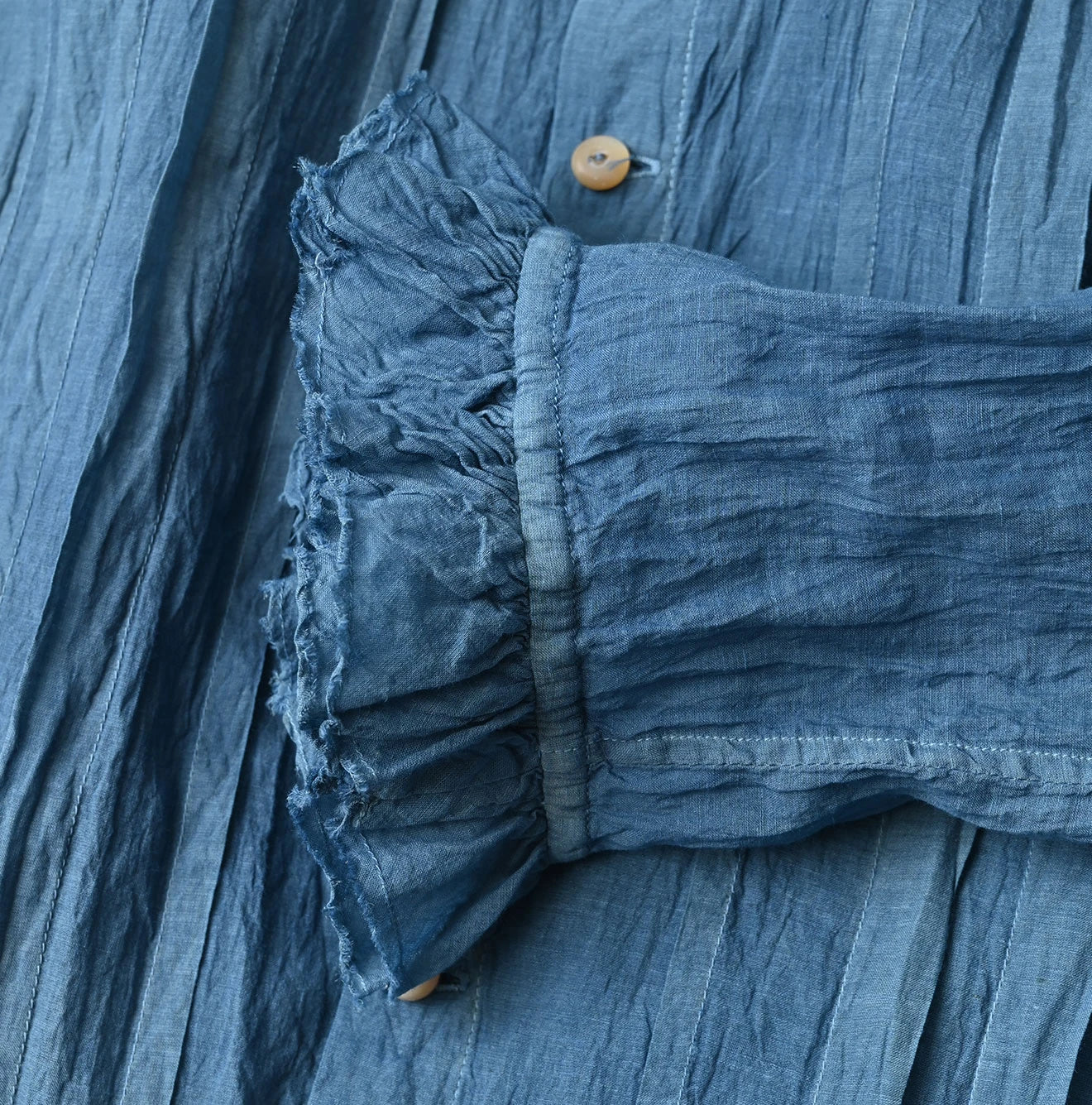45R Ai Indigo Feather Khadi Silk Talula Blouse - Image 16