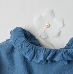 45R Ai Indigo Feather Khadi Silk Talula Blouse