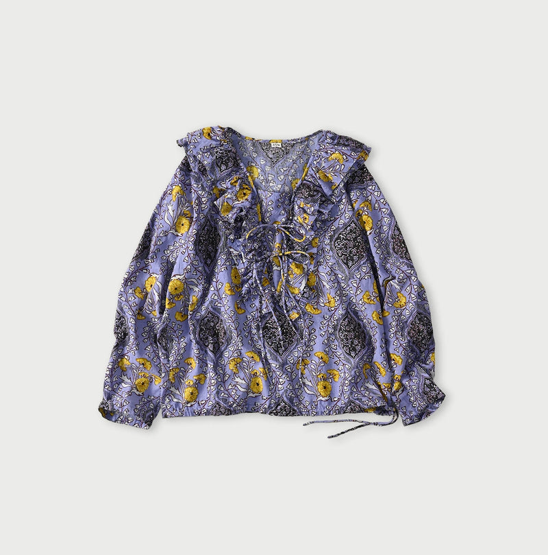 45R Saffron Block Print Frill de T-shirt - Image 2