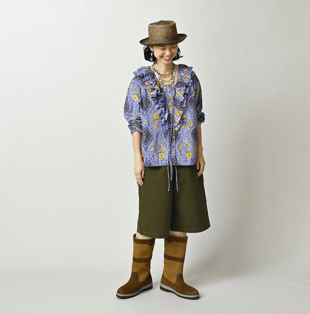 45R Saffron Block Print Frill de T-shirt - Image 3