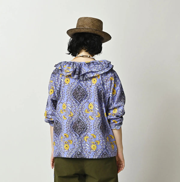 45R Saffron Block Print Frill de T-shirt