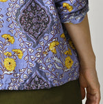 45R Saffron Block Print Frill de T-shirt
