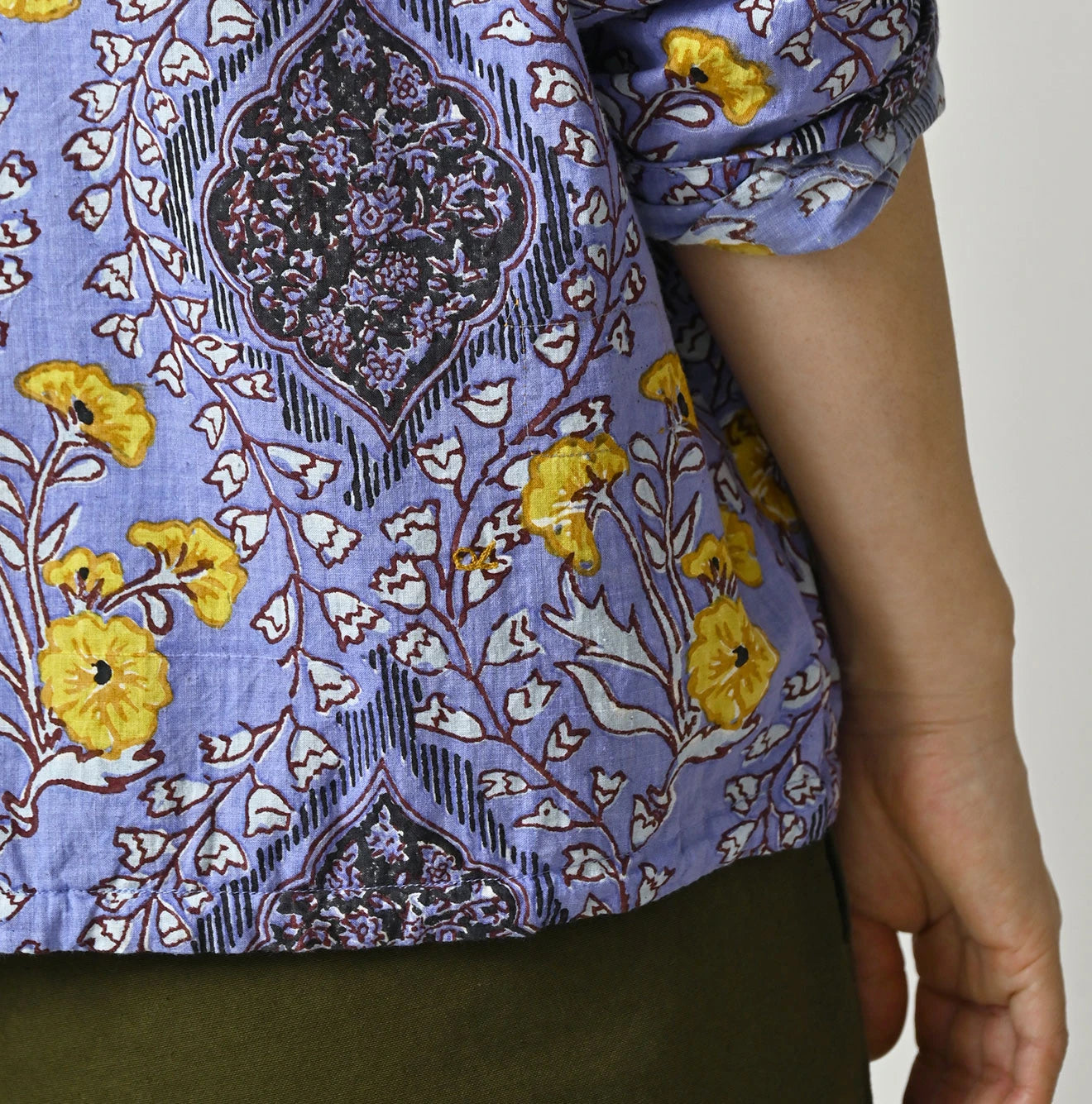 45R Saffron Block Print Frill de T-shirt - Image 10