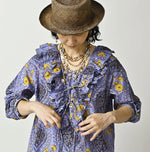 45R Saffron Block Print Frill de T-shirt