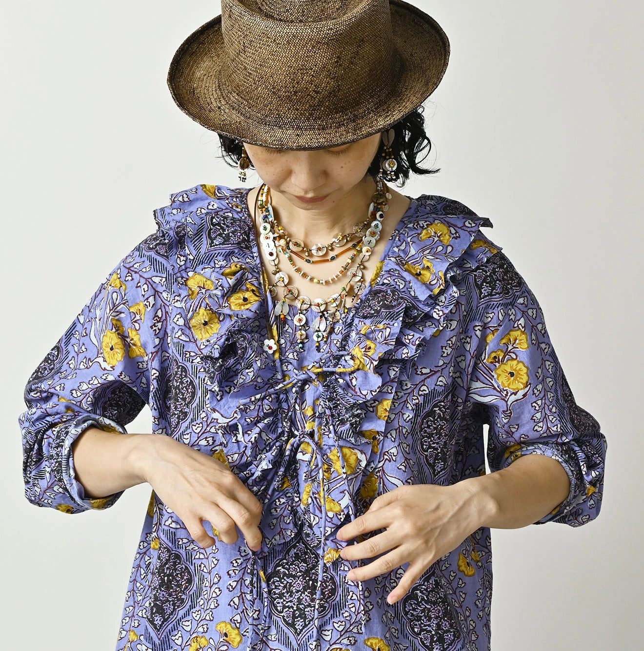 45R Saffron Block Print Frill de T-shirt - Image 12