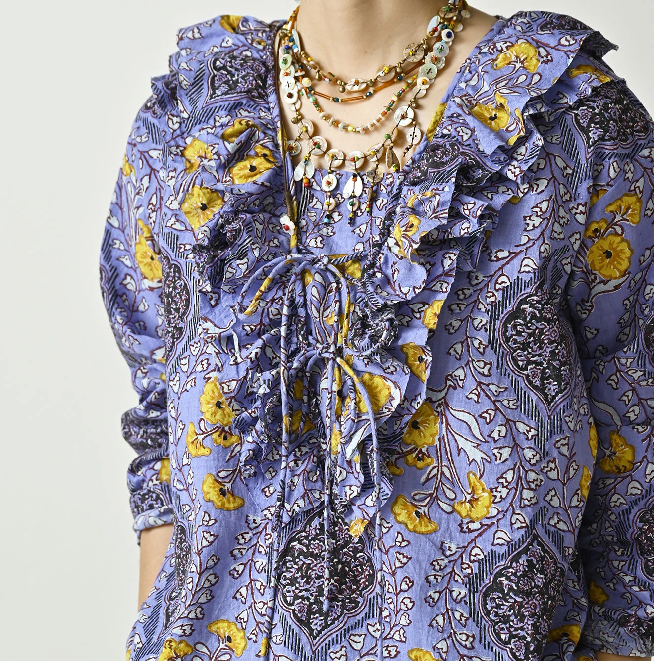 45R Saffron Block Print Frill de T-shirt - Image 13