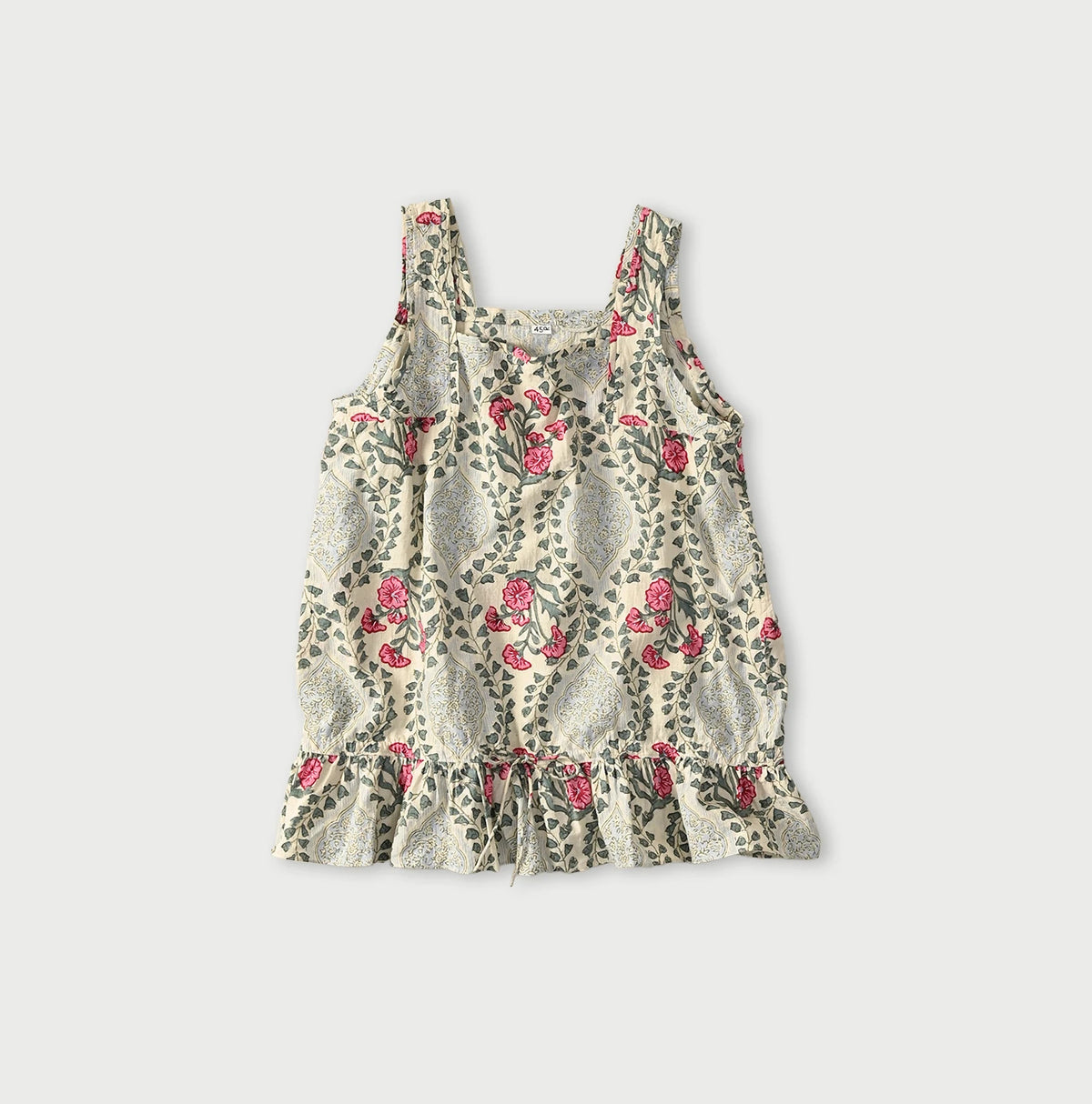 45R Saffron Block Print de Sleeveless Top