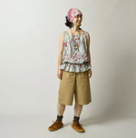 45R Saffron Block Print de Sleeveless Top