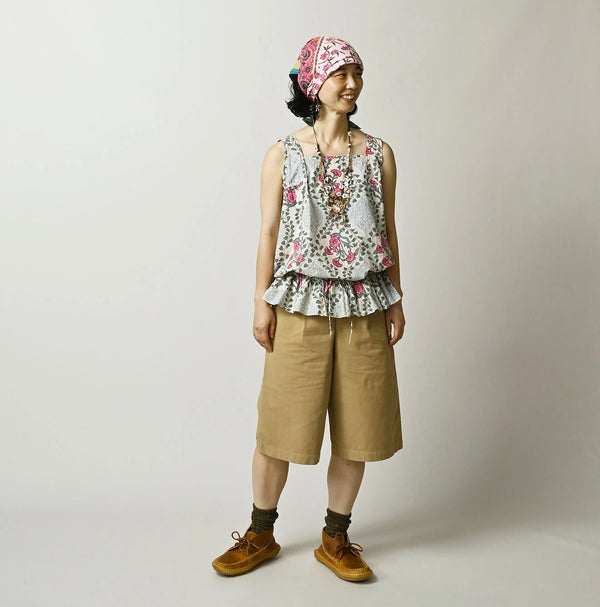 45R Saffron Block Print de Sleeveless Top