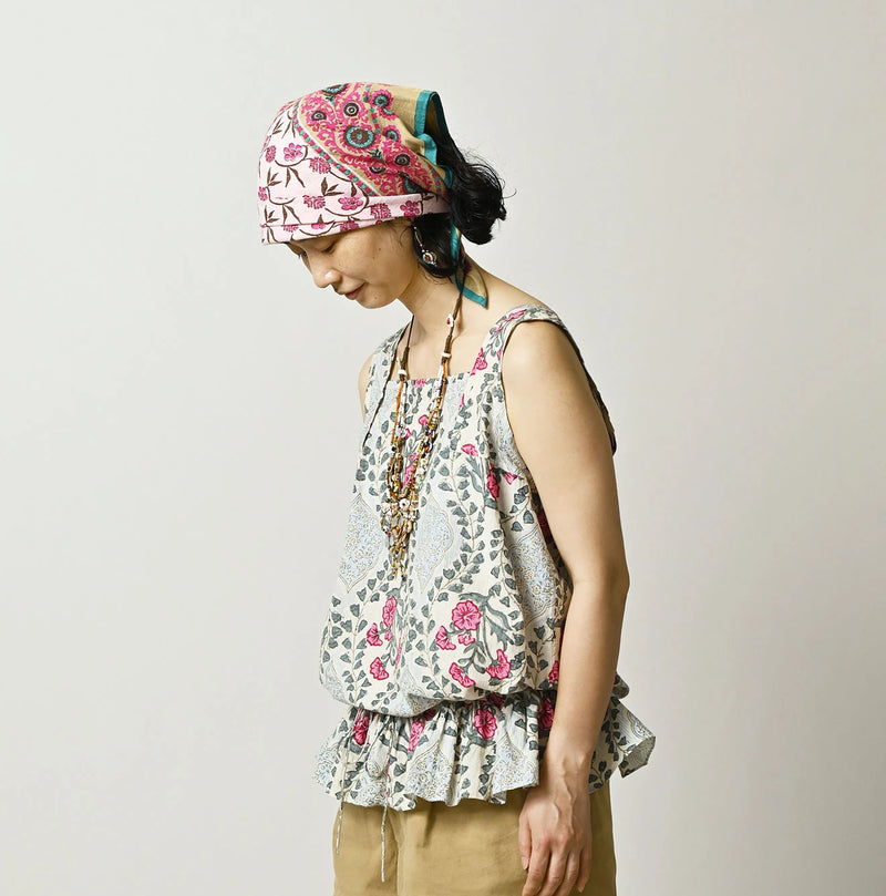 45R Saffron Block Print de Sleeveless Top - Image 6