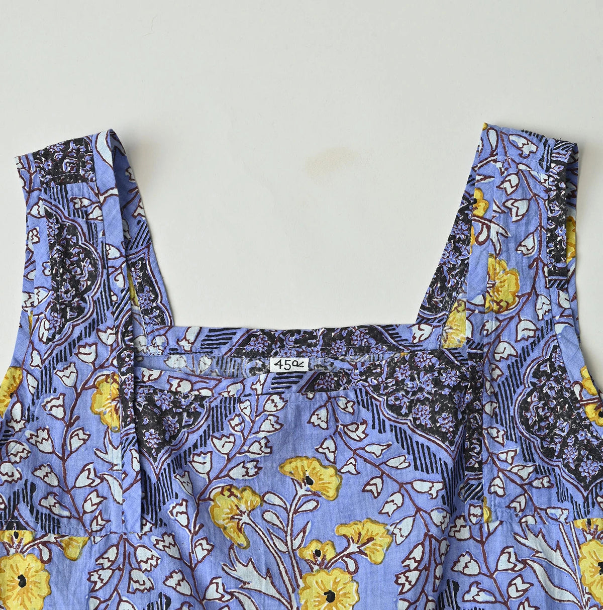 45R Saffron Block Print de Sleeveless Top