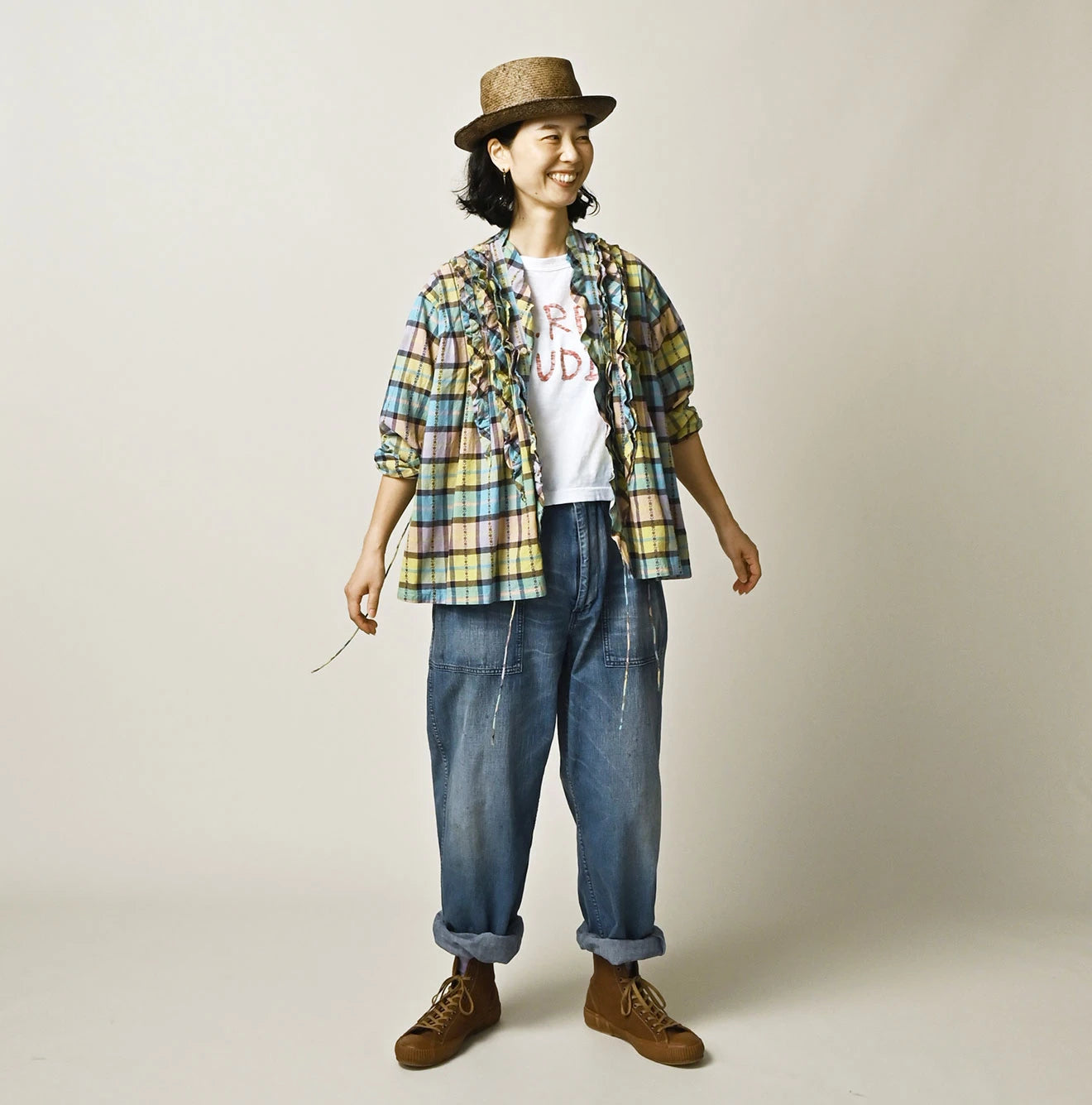 45R Khadi Dobby Frill Cachecoeur - Image 4