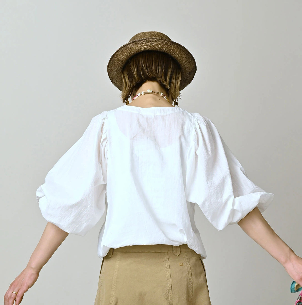 45R Khadi Puff Sleeve Blouse
