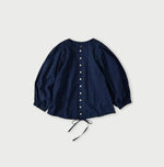 45R Ai Indigo Khadi Puff Sleeve Blouse