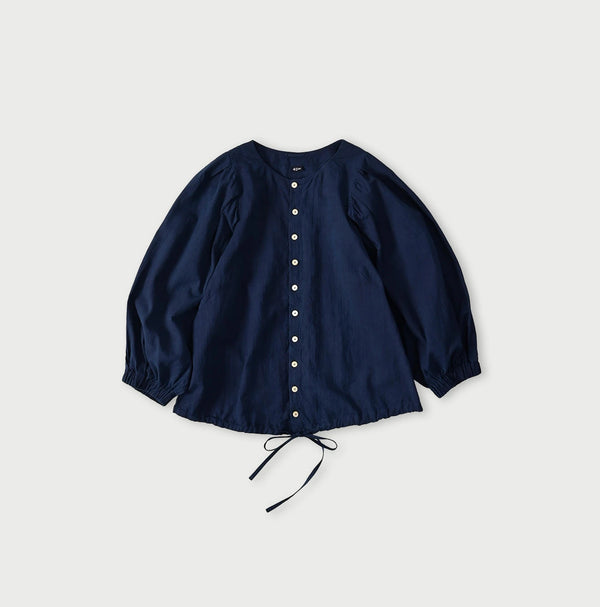 45R Ai Indigo Khadi Puff Sleeve Blouse