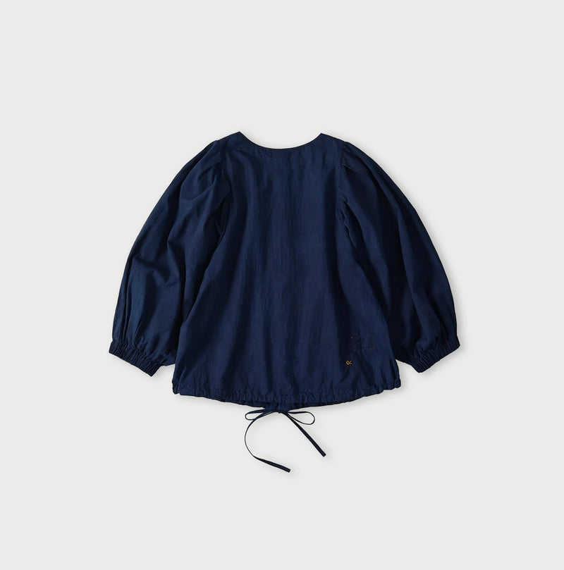 45R Ai Indigo Khadi Puff Sleeve Blouse - Image 12