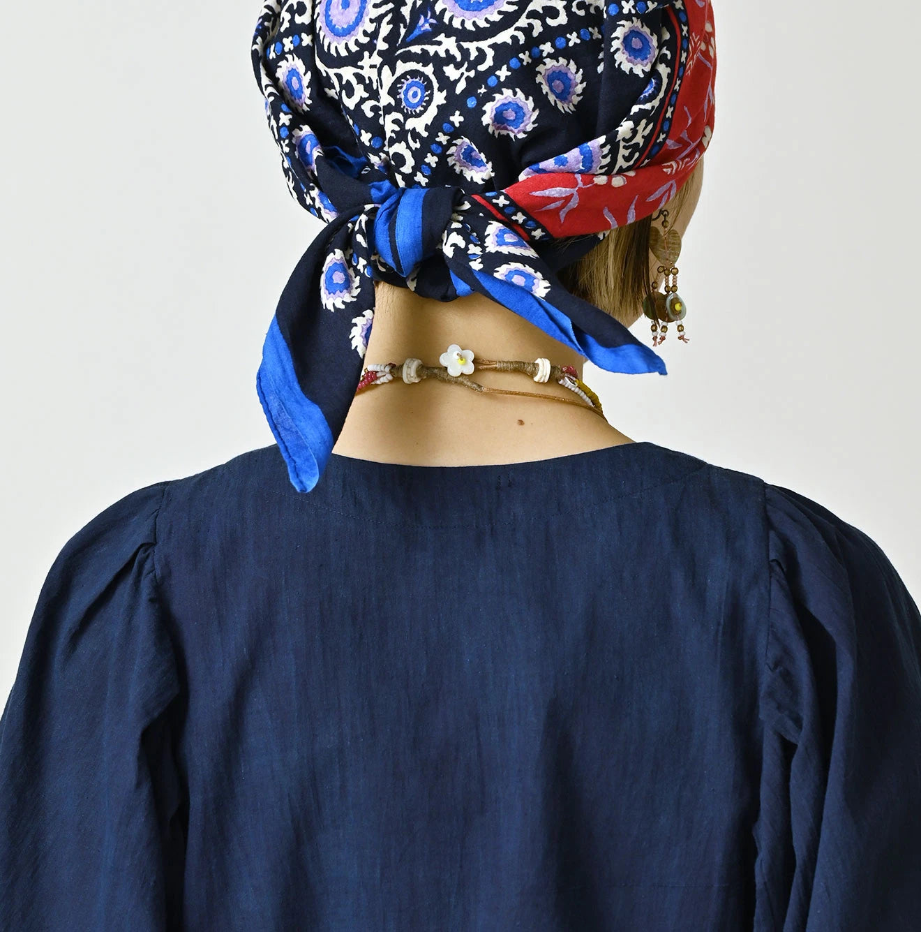 45R Ai Indigo Khadi Puff Sleeve Blouse - Image 10