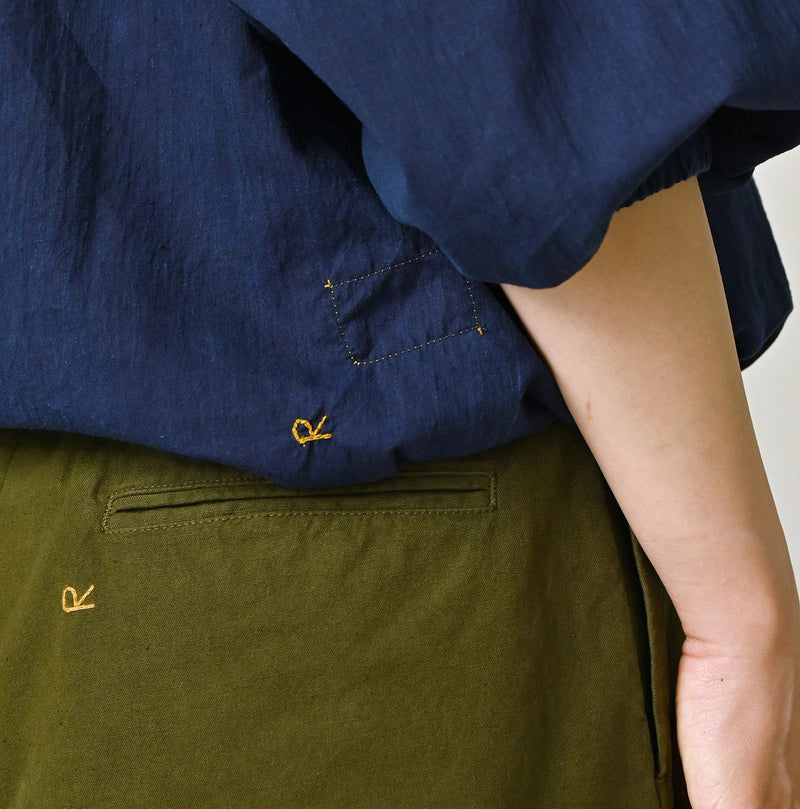 45R Ai Indigo Khadi Puff Sleeve Blouse - Image 11
