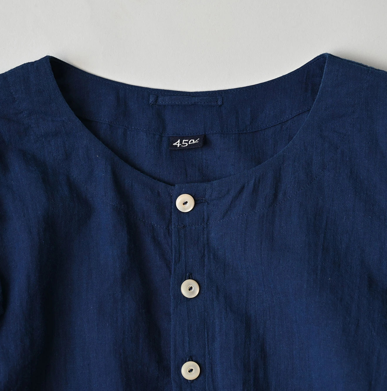45R Ai Indigo Khadi Puff Sleeve Blouse - Image 13