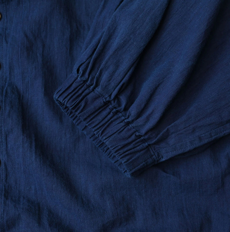 45R Ai Indigo Khadi Puff Sleeve Blouse - Image 15